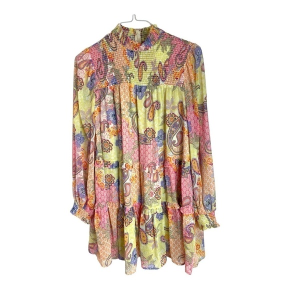 FATE Paisley Smocked Mini Dress - Picture 5 of 15